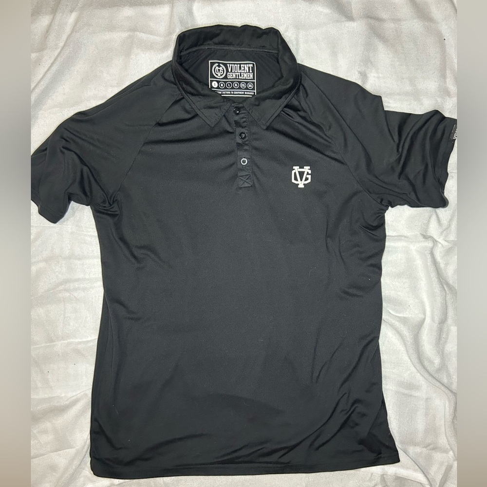 Violent Gentleman men’s black golf polo